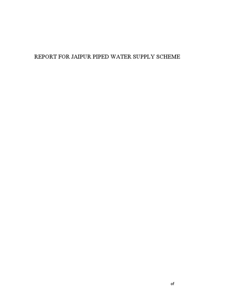 Planning of Water Supply Scheme PDF Water Supply Pump