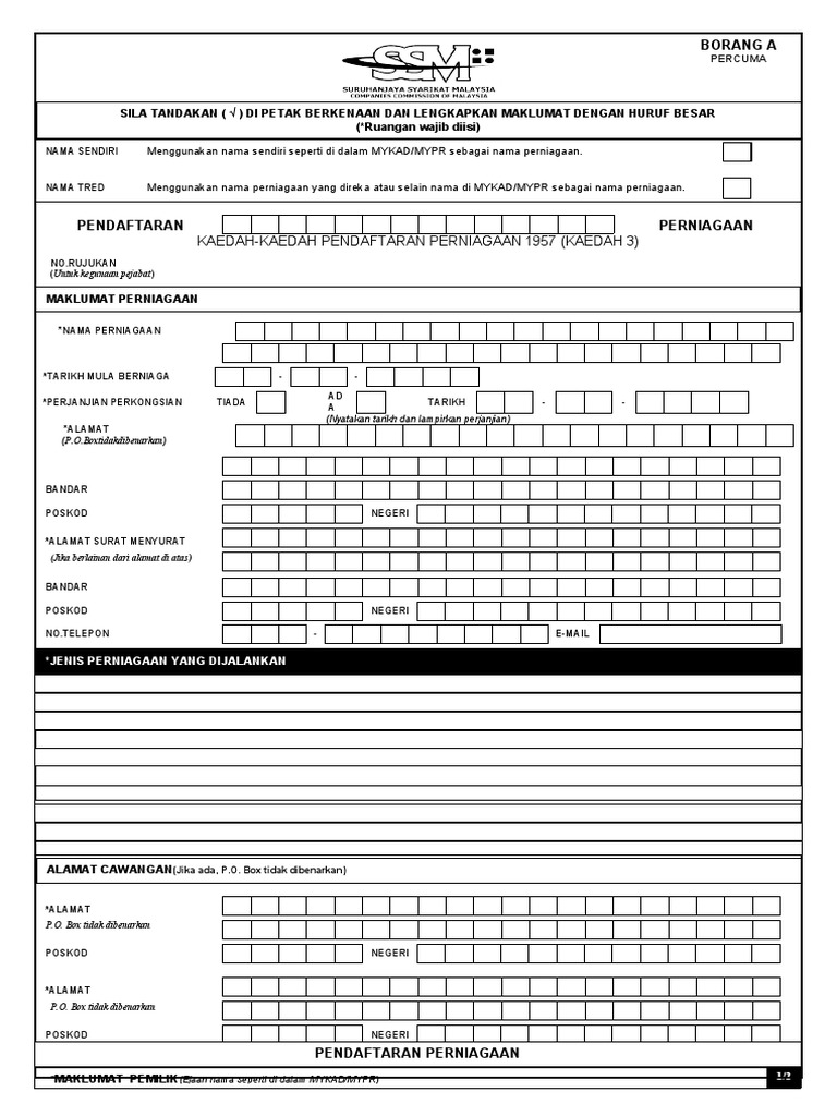 Pendaftaran Perniagaan Pdf