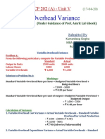 Overhead Variance: CP 202 (A) - Unit V