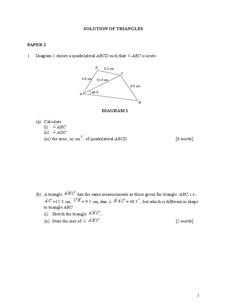 Triangle and Quadrilateral Solutions | PDF | Euclidean Geometry ...