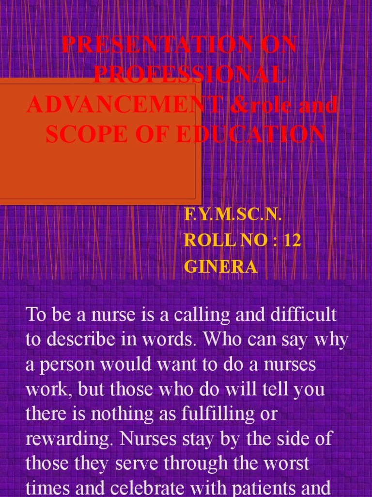 Seminar Professional Advancement PDF Nursing Health Care