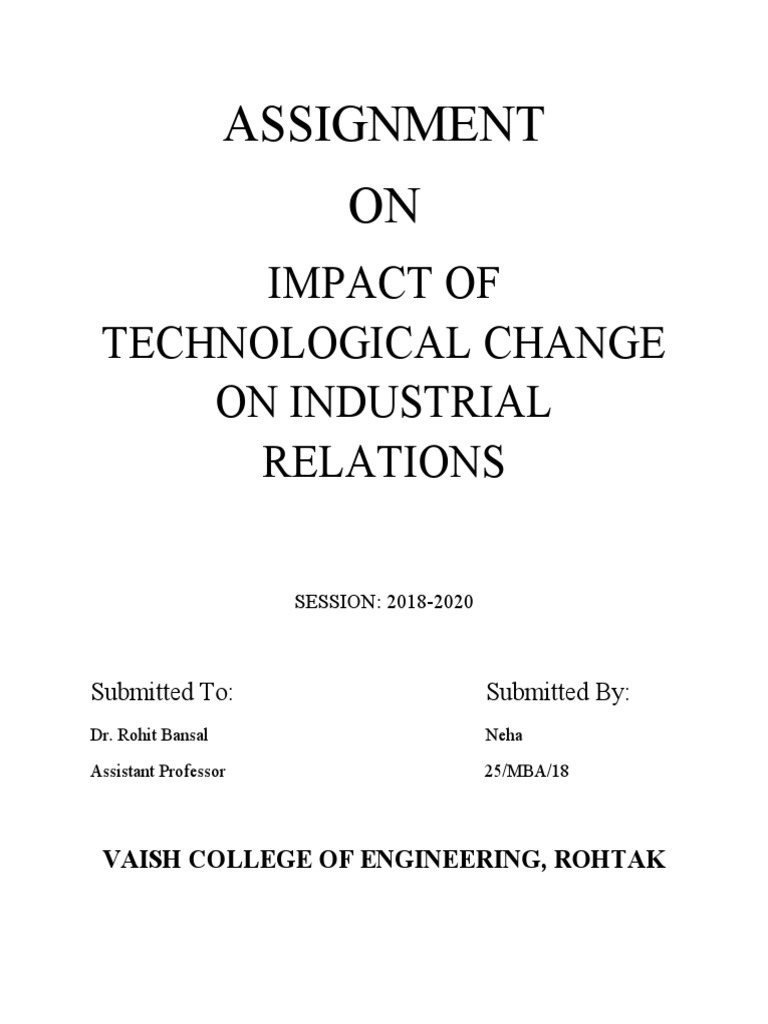 Technological Change's Impact on Industrial Relations | PDF ...