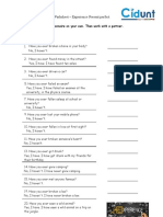 Have You Ever... ?: Worksheet - Experience Present Perfect