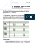 The Iso Survey of Management System Standard Certifications - 2019 - Explanatory Note