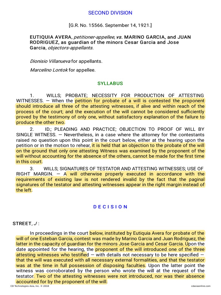 Probate Will Contest: Witness Requirements | PDF | Will And Testament ...