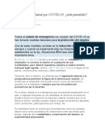 Disminución Salarial Por COVID