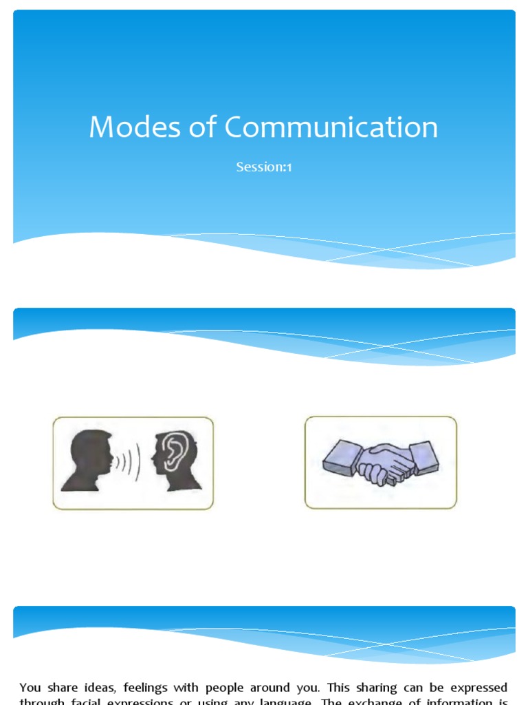 Session-1 Modes of Communication | PDF | Body Language | Nonverbal ...