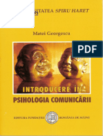 Matei Georgescu Introducere in Psihologia Comunicarii PDF