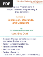 Computer Programming-II Object Oriented Programming & Data Structures