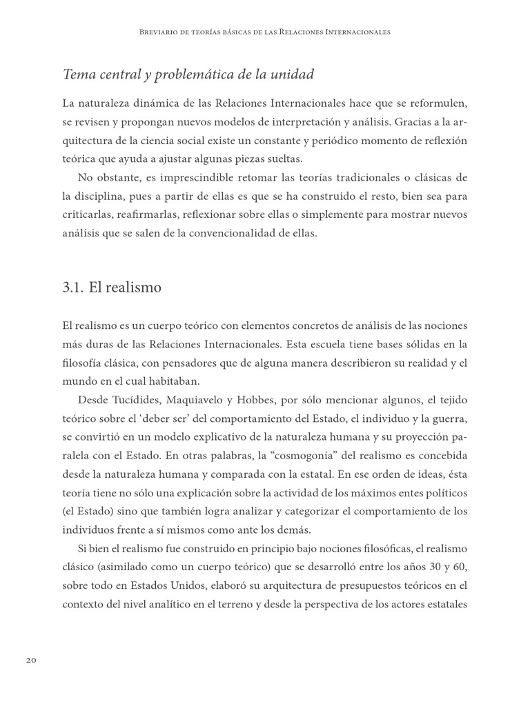 Teoría del Realismo en RRII | PDF | Realismo filosófico | Relaciones ...