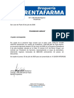 Constancia Laboral Carlos Rentafarma PDF