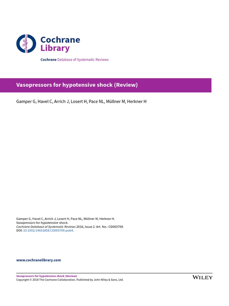 CD003709 PDF | PDF | Systematic Review | Shock (Circulatory)