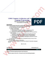 CS401 Computer Architecture and Assembly Language Programming