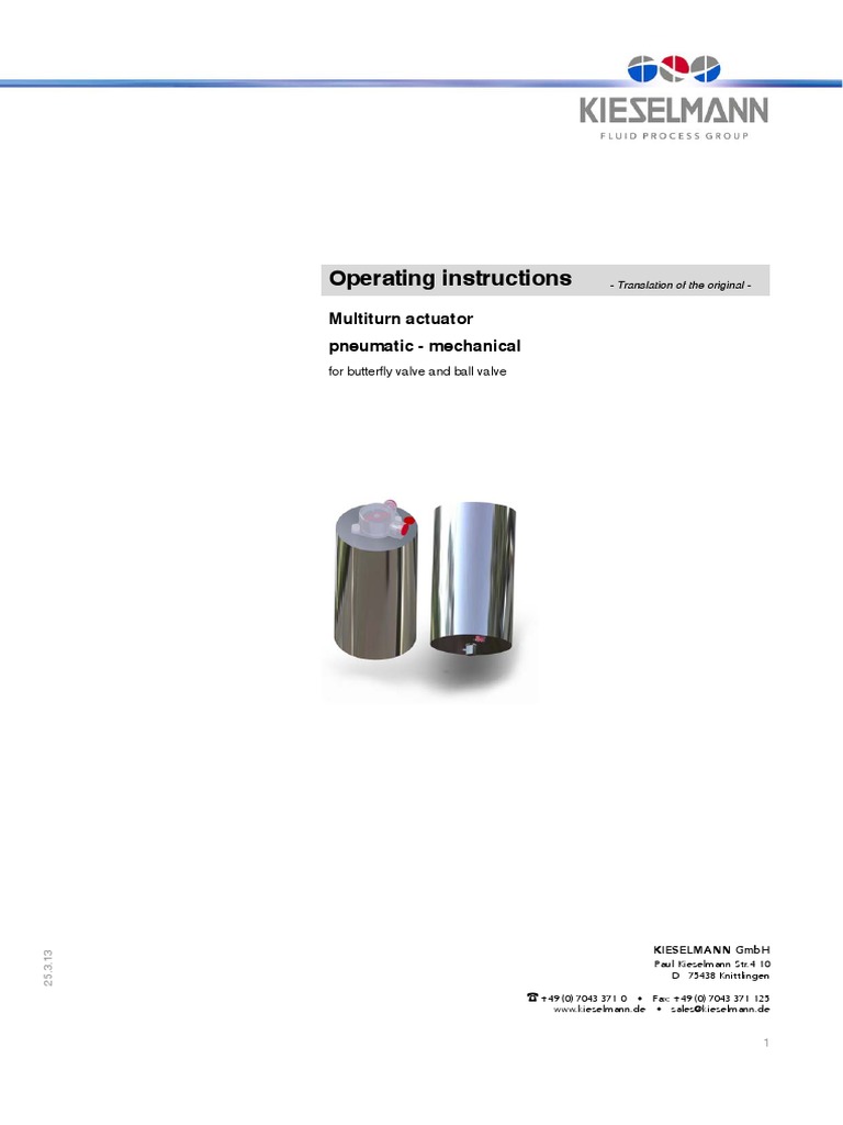 Kieselmann Multiturn Actuator Guide | PDF | Valve | Actuator