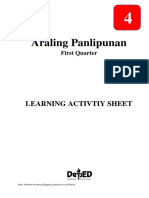 Araling Panlipunan: Learning Activtiy Sheet