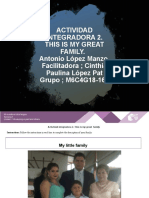 Actividad Integradora 2. This Is My Great Family. Antonio López Manzo Facilitadora Cinthia Paulina López Pat Grupo M6C4G18-162