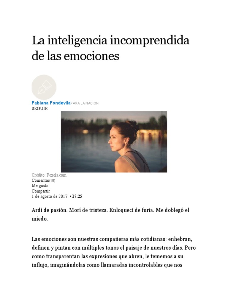 La Inteligencia Incomprendida de Las Emociones | PDF | Las emociones ...