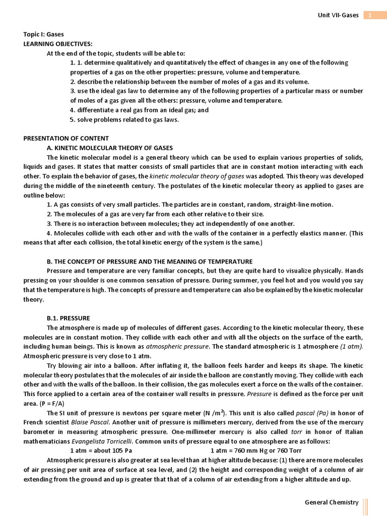 Understanding Gas Laws in Chemistry | PDF | Gases | Temperature