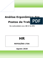 Análise Ergonômica Trabalho - Aet - HR Refeições - 2020 PDF