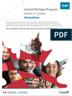 Important Information: Government-Assisted Refugee Program Refugee Resettlement in Canada