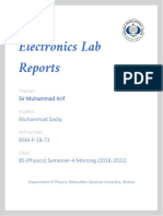 Electronics Lab Reports: Sir Muhammad Arif