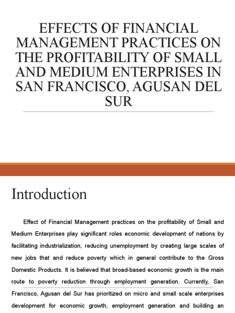 Financial Management Impact on SME Profitability | PDF | Small And ...