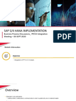 Sap S/4 Hana Implementation: Business Process Discussions - PP/CO Integration Meeting - 04-SEPT-2020