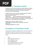 Transitive and Intransitive Verbs