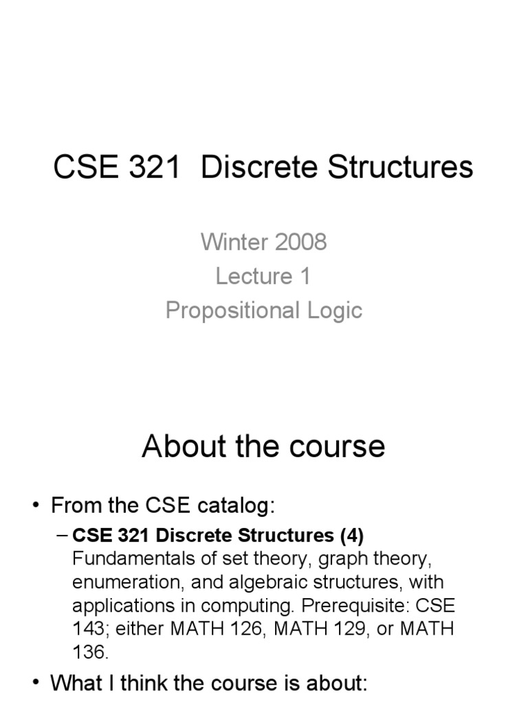 Discrete Structures Overview | PDF | Discrete Mathematics | Formalism ...