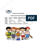 Horario de Primaria de Educacion Fisica