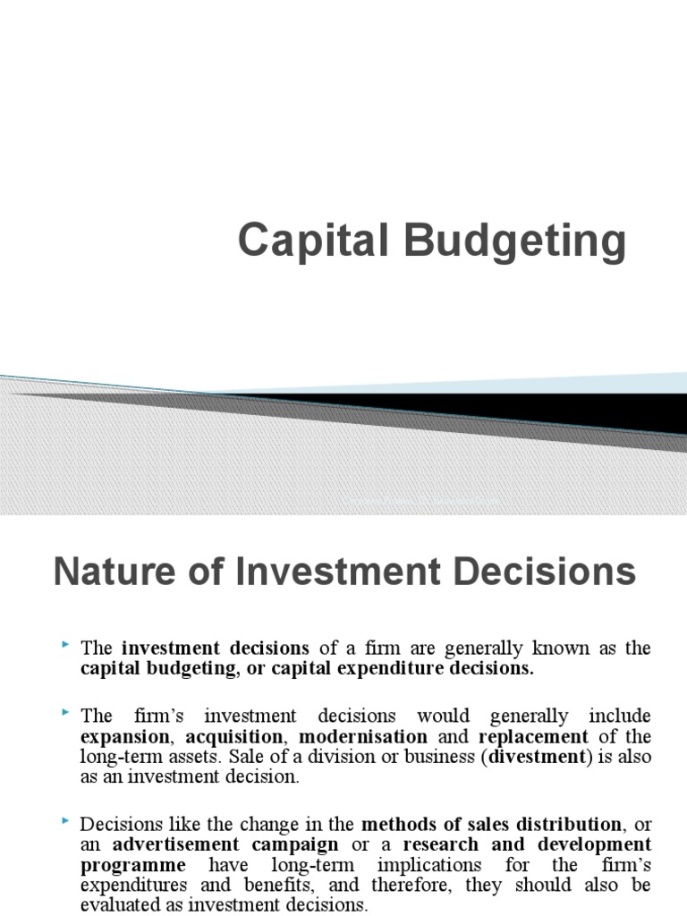 Capital Budgeting and Investment Evaluation | PDF | Net Present Value ...