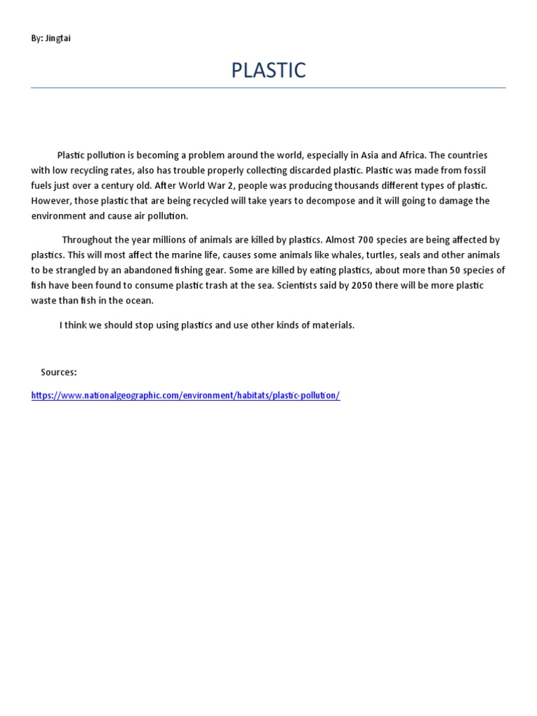 The Plastic Pollution Crisis | PDF | Science & Mathematics