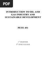 Introduction To Oil and Gas Industry and Sustainable Development