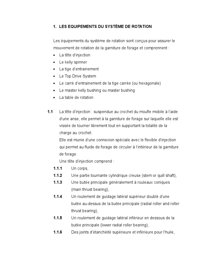 Equipements Du Système de Rotation | PDF | Forage | Soupape