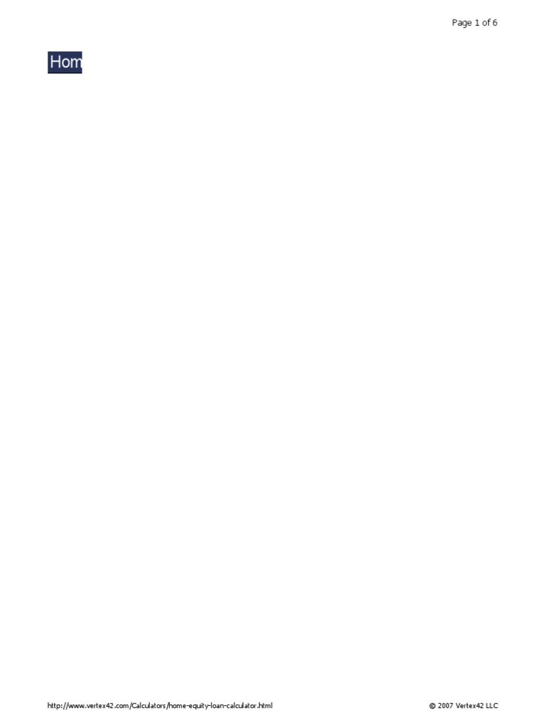 Home Equity Loan Calculator Page 1 of 6 PDF Loans Mortgage Loan