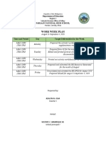 Work Week Plan: Time and Period Day Target Deliverables For The Week