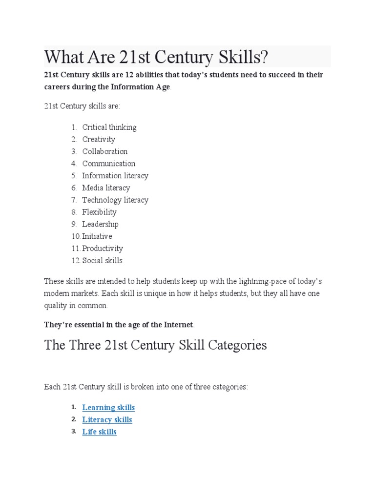 21st Century Skills | PDF