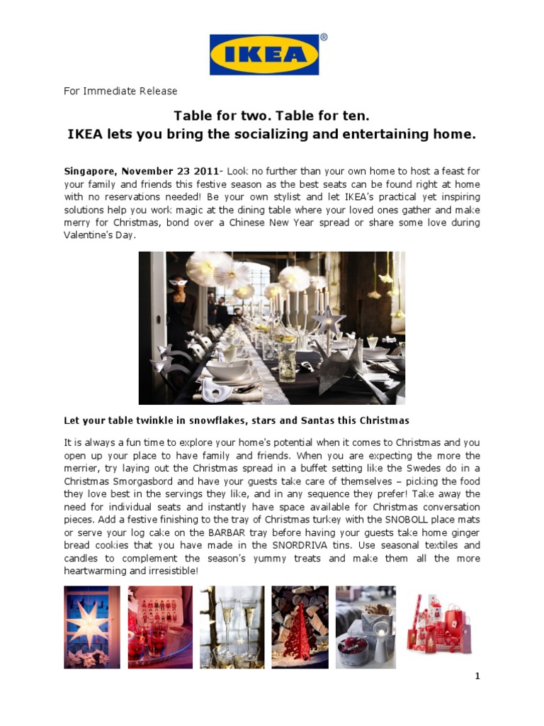 IKEA Press Release Table Setting PDF