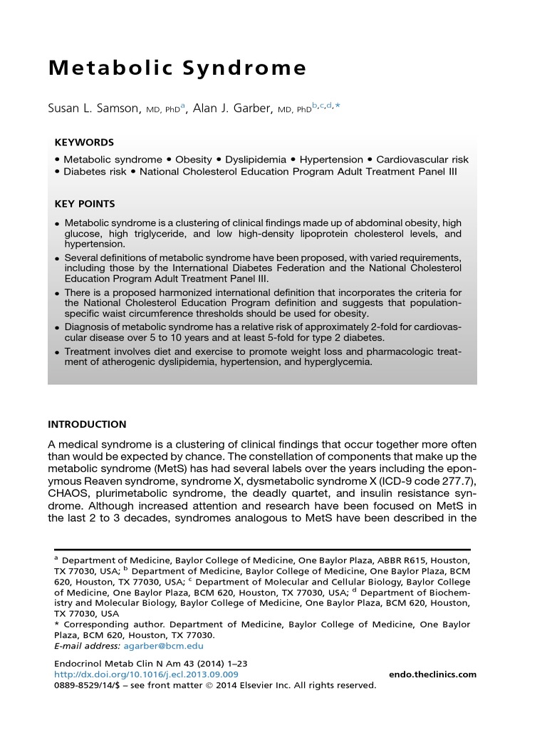 Metabolic Syndrome | PDF | Metabolic Syndrome | Prediabetes