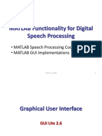 MATLAB Functionality For Digital Speech Processing