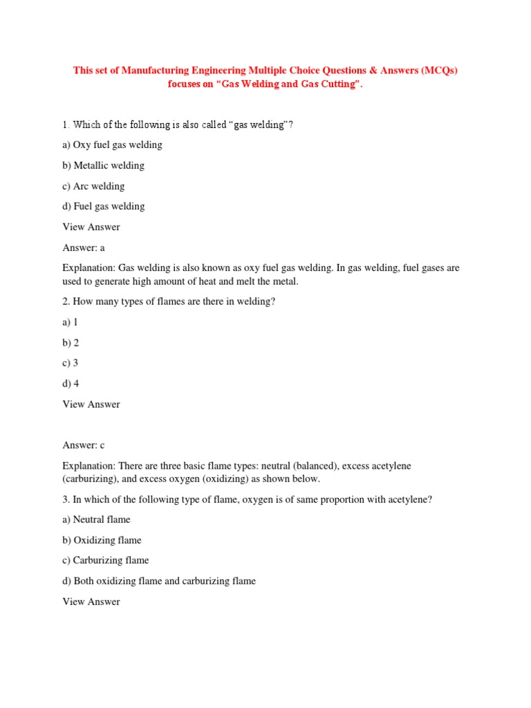 Awt Mcq Question Pdf Welding Construction