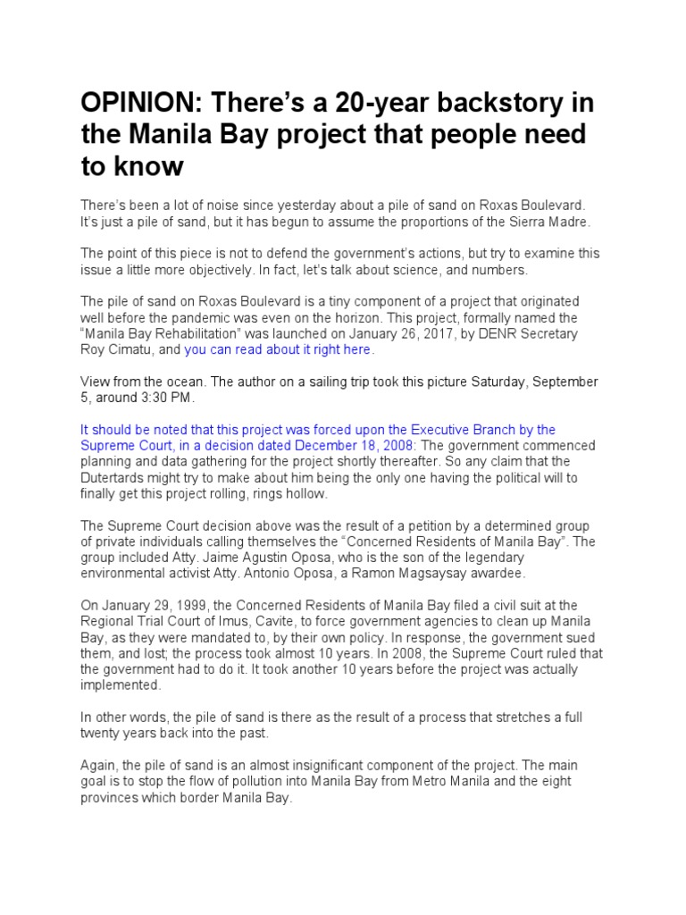 Manila Bay Project: 20-Year Journey | PDF | Manila | Water