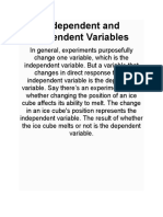 Independent and Dependent Variables