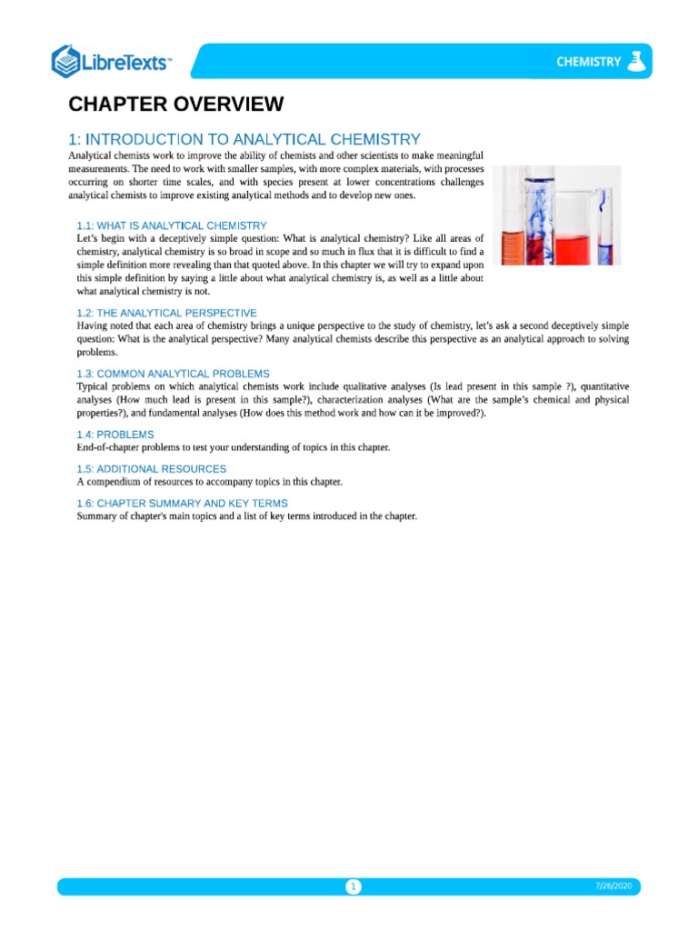 Chapter 1 (Intro To Analytical Chemistry) Text Material | PDF