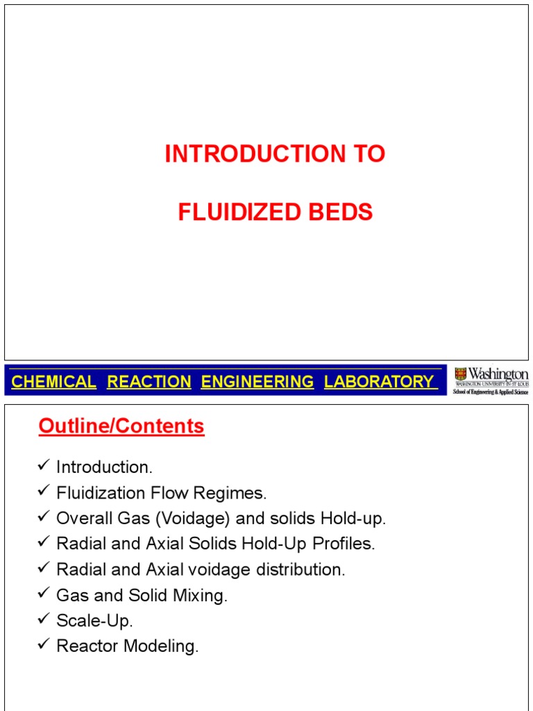 Introduction To Fluidized Beds Chemical Reaction Engineering