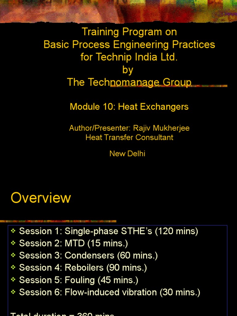 Training Program On Basic Process Engineering Practices For Technip ...