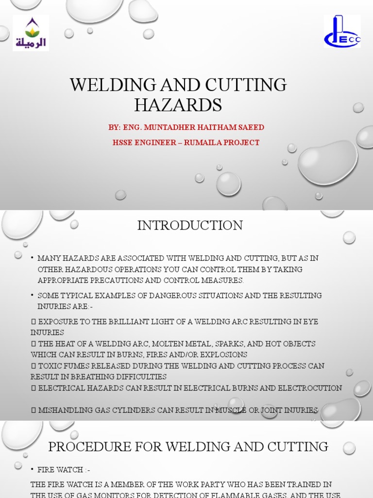 Welding and Cutting Safety PDF Welding Construction