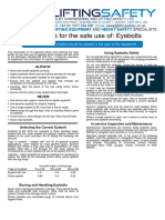 Instructions For The Safe Use Of: Eyebolts: The Information in This Leaflet Should Be Passed To The User of The Equipment