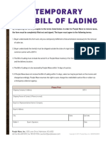 Temporary Bill of Lading