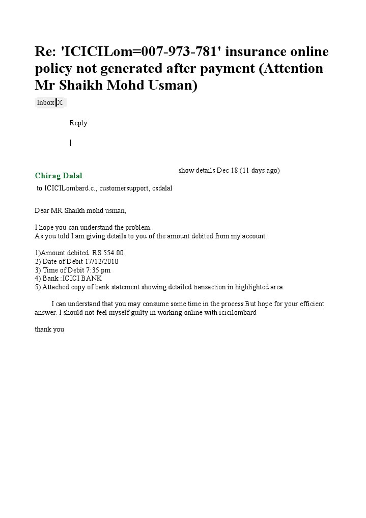 CSD Icici Lombard PDF